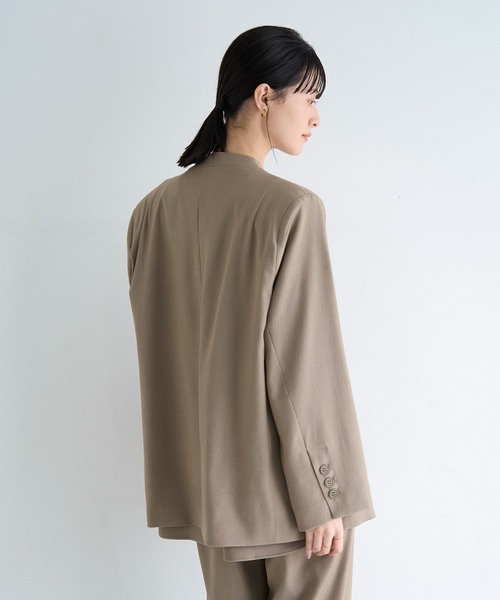 meilmada（メイルマダ）の「ノーカラーツイルジャケット（ノーカラージャケット・レディース・ベージュ/ネイビー/グレー/ネイビー系1/ベージュ系1・FREE）」の18枚目の写真