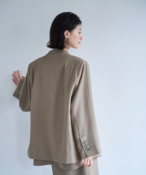 meilmada ノーカラーツイルジャケット　mさま専用 meilmada ジャケット ノーカラージャケット ノーカラーツイル