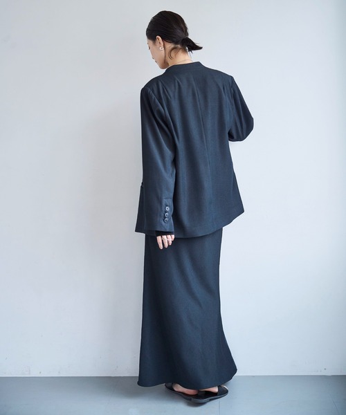 meilmada ジャケット ノーカラージャケット ノーカラーツイル