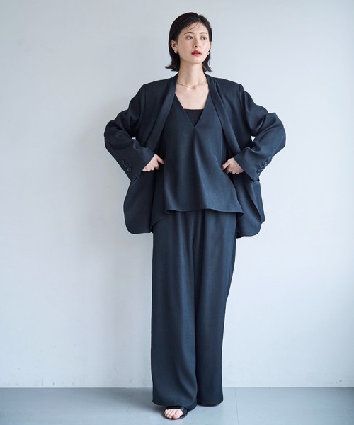 定価8万円以上 新品　TELMA(テルマ)　ノーカラージャケット　ネイビー 定価8万円以上 新品 TELMA(テルマ) ノーカラージャケット ネイビー 袖