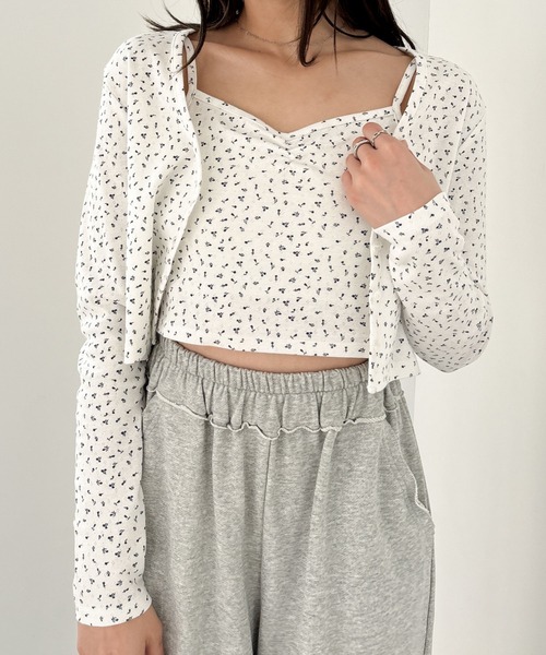 Heather（ヘザー）の「花柄カーディガン/キャミ2P　327078（アンサンブル・レディース・ホワイト系その他/グレー系その他/ブラック系その他・FREE）」の17枚目の写真