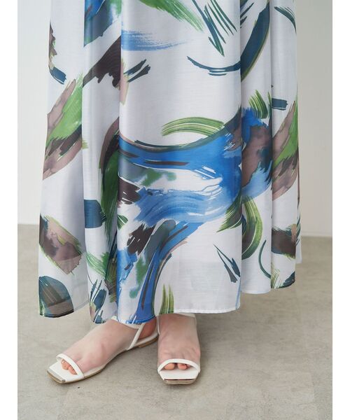 ELENDEEK（エレンディーク）の「ペインティングパターンフレアスカート（スカート・レディース・グリーン/ブラック・01/02）」の11枚目の写真