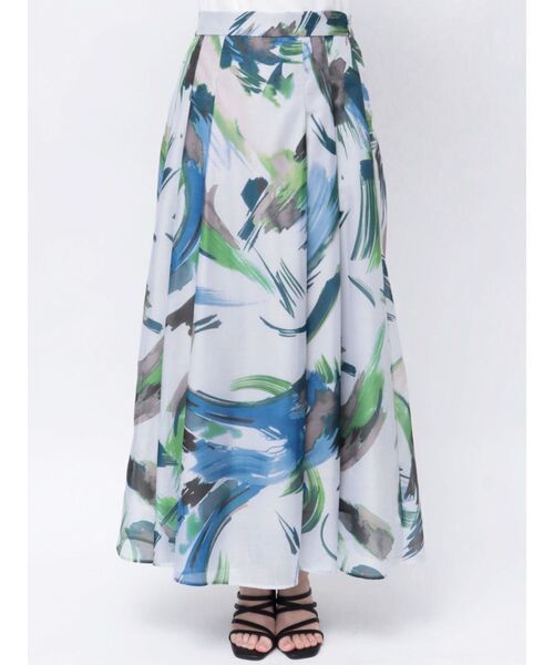 ELENDEEK（エレンディーク）の「ペインティングパターンフレアスカート（スカート・レディース・グリーン/ブラック・01/02）」の17枚目の写真