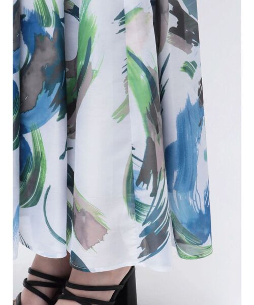 ELENDEEK（エレンディーク）の「ペインティングパターンフレアスカート（スカート・レディース・グリーン/ブラック・01/02）」の21枚目の写真