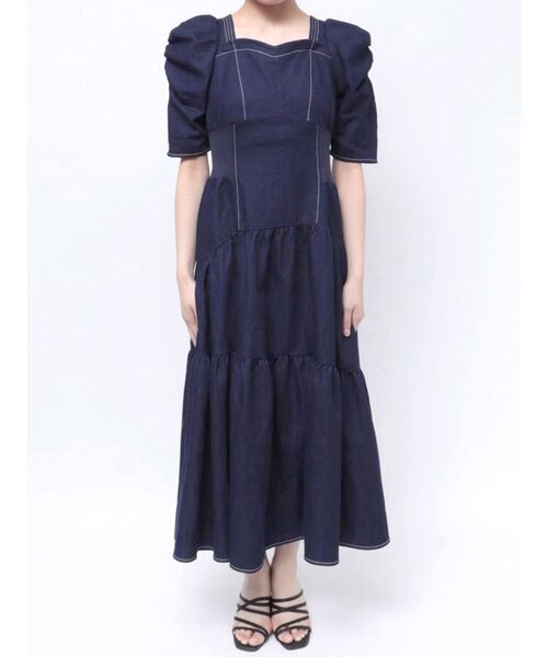 WAIST SHAPE DENIM OP/ウエスシェイプデニムワンピース