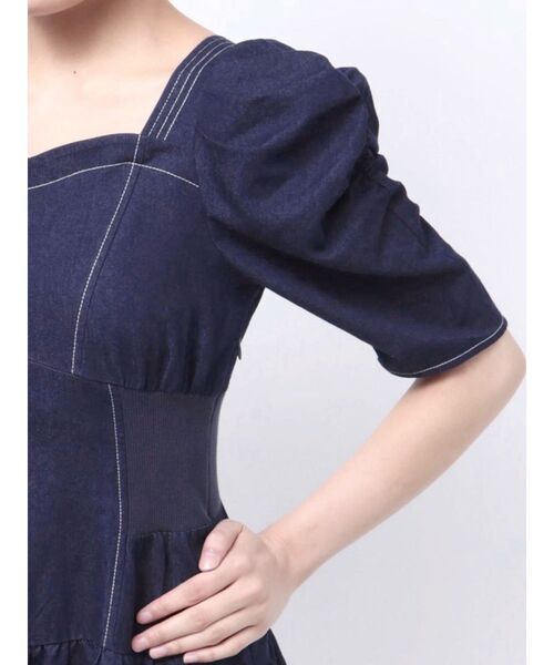 カルナムール　ワンピース WAIST SHAPE DENIM OP/ウエスシェイプデニムワンピース
