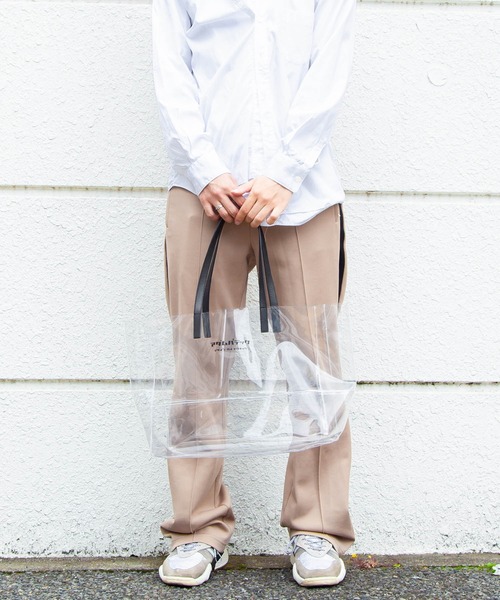 ADAM PATEK(アダムパテック)の「【RS】【ADAM PATEK/ アダムパテック 【 BVOROUGH 】CLEAR LEATHER HANDLE PVC TOTE(トートバッグ・メンズ・ホワイト・ONESIZE)」の10枚目の写真