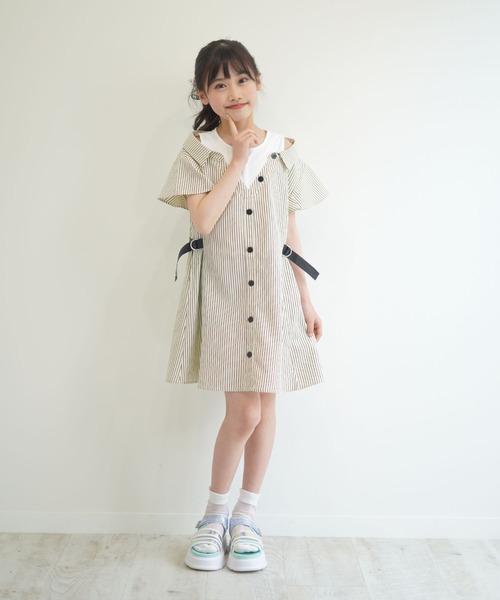faune jasmin ワンピース 2-4Y 未使用 Jasmine】胸あきデザインタイトミニワンピース（ワンピース