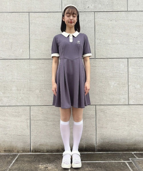 F i.n.t(フィント)の「クレリックダンボールニットワンピース/ fint フィント(ワンピース・レディース・ライトピンク/チャコールグレー・FREE)」の15枚目の写真