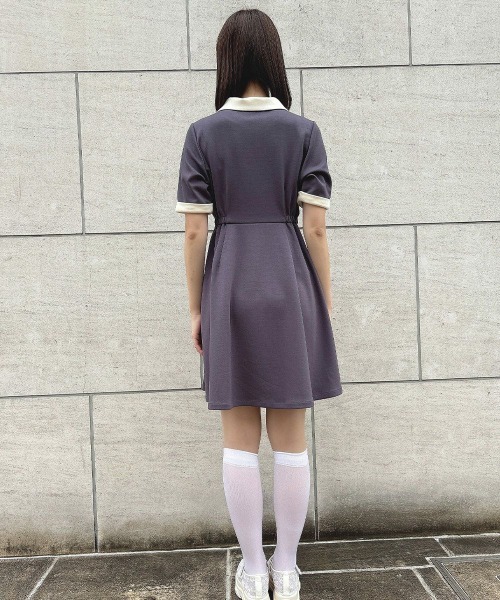F i.n.t(フィント)の「クレリックダンボールニットワンピース/ fint フィント(ワンピース・レディース・ライトピンク/チャコールグレー・FREE)」の14枚目の写真