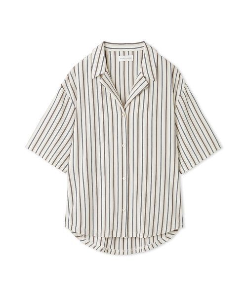 SNIDEL  ストライプカット開襟シャツ ストライプカット開襟シャツ(シャツ＆ブラウス)｜スナイデル