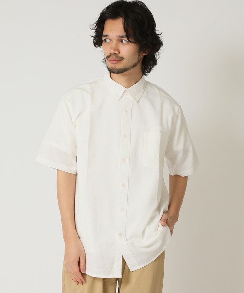 ARCADE(アーケード)の「通気性、吸水性の良い インド綿 コットン100% 半袖 ボタンダウンシャツ(シャツ/ブラウス・メンズ・ベージュ/ネイビー/オレンジ/ホワイト/ブルー・M/L/LL)」の7枚目の写真