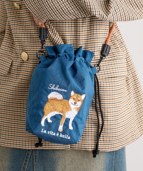 SETUP7(セットアップセブン)の「【SETUP7】アニマル刺繍コードショルダーバッグ 犬・猫 ミヌエット/ベンガル/ラグドール/コーイケル/ブルドッグ/シュナウザー/シバイヌ/ハチワレ/トイプー SNBD(ショルダーバッグ・レディース・グリーン/ダークグレー/ベージュ/ネイビー/ブルー/グレー/ブルー系その他/ベージュ系1/グレー系その他/カーキ/バーガンディー・FREE)」の10枚目の写真