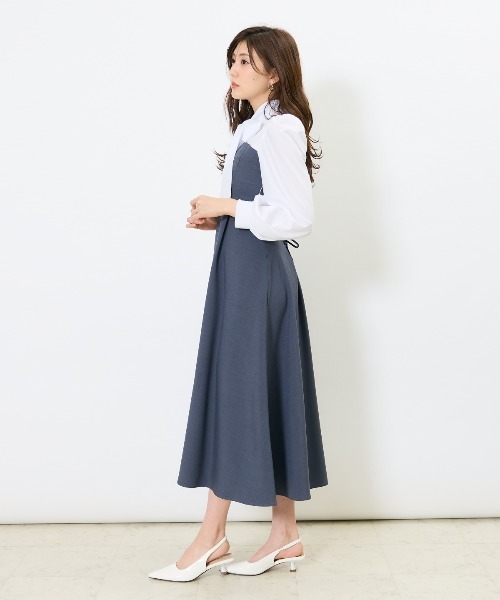 AND COUTURE（アンドクチュール）の「ヨーク切替リボンタイワンピース（ワンピース・レディース・ネイビー/チャコールグレー/イエロー・FREE）」の10枚目の写真