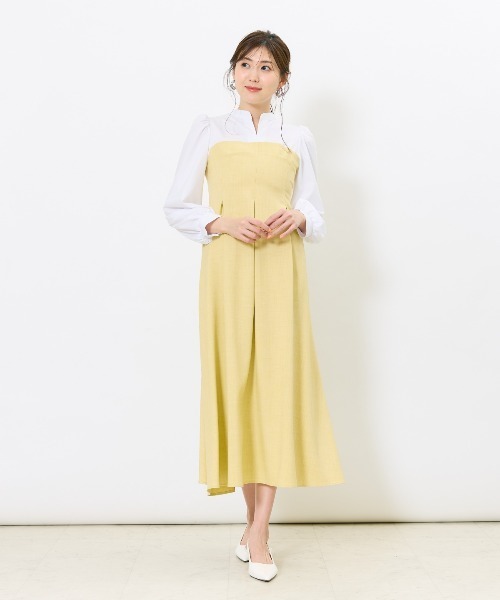 AND COUTURE（アンドクチュール）の「ヨーク切替リボンタイワンピース（ワンピース・レディース・ネイビー/チャコールグレー/イエロー・FREE）」の16枚目の写真