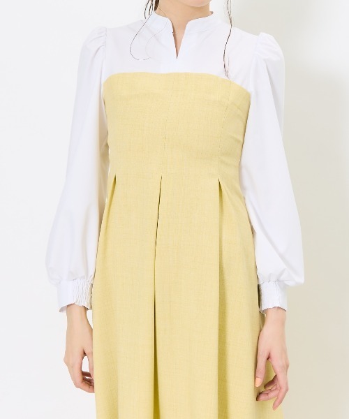 AND COUTURE（アンドクチュール）の「ヨーク切替リボンタイワンピース（ワンピース・レディース・ネイビー/チャコールグレー/イエロー・FREE）」の18枚目の写真