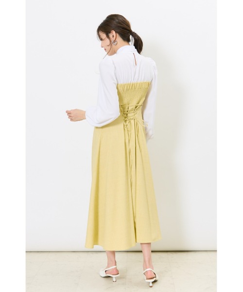 セール】ヨーク切替リボンタイワンピース（ワンピース）｜AND COUTURE