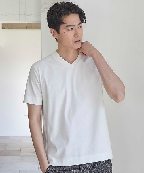 UNION STATION（ユニオンステーション）の「50SシルケットポンチT(Vネック)（Tシャツ/カットソー・メンズ・ホワイト/ブラック・LL/S/M/L）」の4枚目の写真