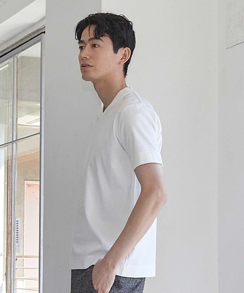 UNION STATION（ユニオンステーション）の「50SシルケットポンチT(Vネック)（Tシャツ/カットソー・メンズ・ホワイト/ブラック・LL/S/M/L）」の6枚目の写真