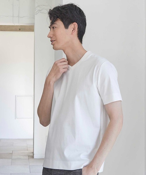 UNION STATION（ユニオンステーション）の「50SシルケットポンチT(Vネック)（Tシャツ/カットソー・メンズ・ホワイト/ブラック・LL/S/M/L）」の5枚目の写真