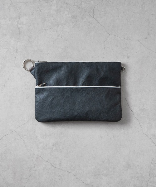 【 SENTI 】Dyneema(R) Leather W ZIP POUCH LL 超軽量ダイニーマレザーダブルジップポーチLL 3034