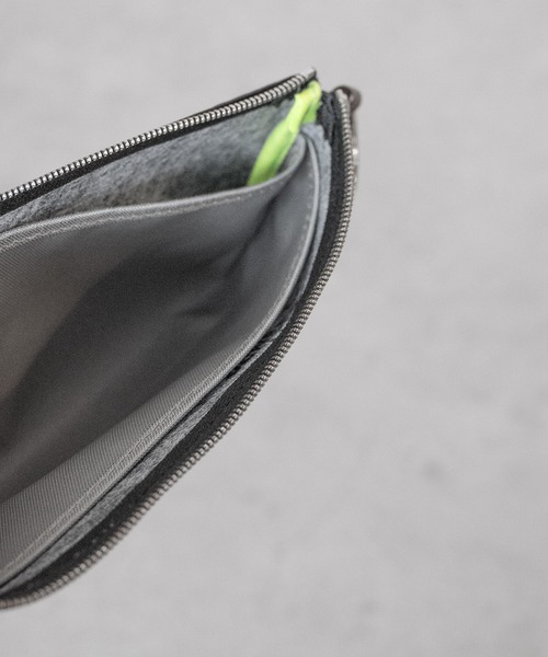 【 SENTI 】Dyneema(R) Leather W ZIP POUCH LL 超軽量ダイニーマレザーダブルジップポーチLL 3034