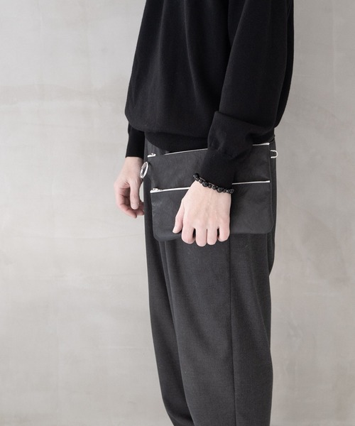 【 SENTI 】Dyneema(R) Leather W ZIP POUCH LL 超軽量ダイニーマレザーダブルジップポーチLL 3034