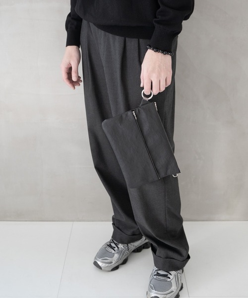 【 SENTI 】Dyneema(R) Leather W ZIP POUCH LL 超軽量ダイニーマレザーダブルジップポーチLL 3034