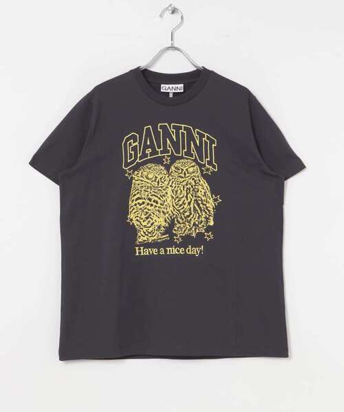 素晴らしい品質 セール】GANNI BasicJersey OwlsRelaxed T-shirts（Tシャツ トップス