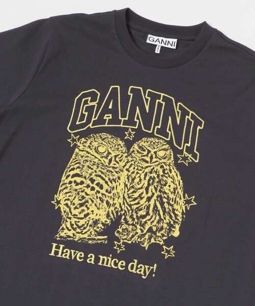 GANNI（ガニー）の「GANNI　BasicJersey OwlsRelaxed T-shirts（Tシャツ/カットソー・レディース・ブラック・SMALL）」の3枚目の写真