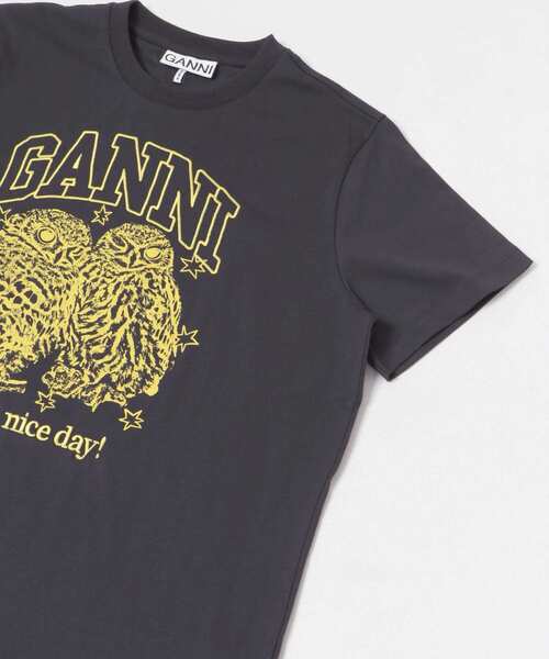 GANNI（ガニー）の「GANNI　BasicJersey OwlsRelaxed T-shirts（Tシャツ/カットソー・レディース・ブラック・SMALL）」の2枚目の写真