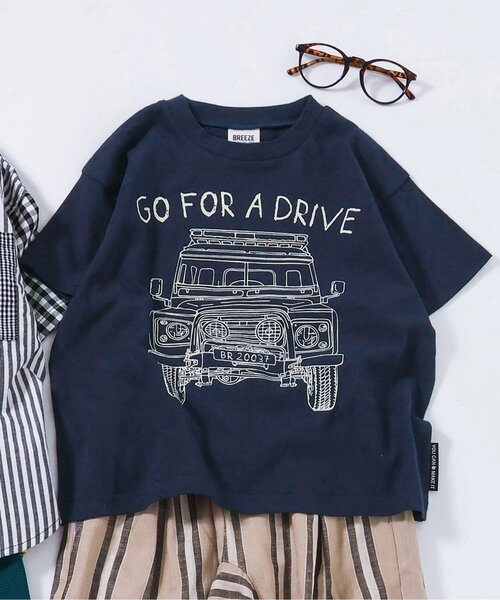 BREEZE（ブリーズ）の「【ジュニア対応】車&ハンバーガー半袖Tシャツ（Tシャツ/カットソー・キッズ・グレー/オフホワイト/ネイビー/イエロー・80/90/100/110/120/130/140）」の4枚目の写真