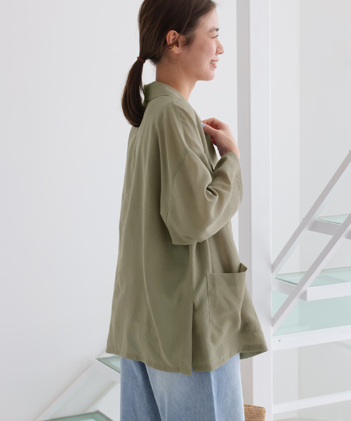 JOURNAL STANDARD relume（ジャーナルスタンダード　レリューム）の「《追加》シアーテーラードジャケット（テーラードジャケット・レディース・ブラック/カーキ・FREE）」の22枚目の写真