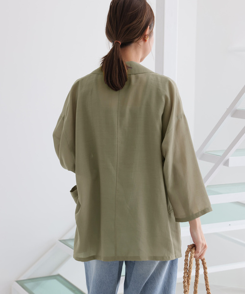 JOURNAL STANDARD relume（ジャーナルスタンダード　レリューム）の「《追加》シアーテーラードジャケット（テーラードジャケット・レディース・ブラック/カーキ・FREE）」の21枚目の写真