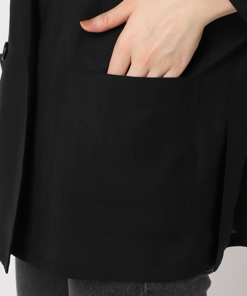 JOURNAL STANDARD relume（ジャーナルスタンダード　レリューム）の「《追加》シアーテーラードジャケット（テーラードジャケット・レディース・ブラック/カーキ・FREE）」の13枚目の写真