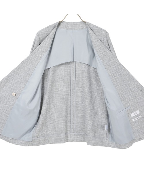 AOYAMA(アオヤマ)の「【単品力も抜群!ジャケット】ツイード調Vカラージャケット|通勤&オフィス&入卒&セレモニー&オケージョン|洗える・セットアップ着用可|(スーツジャケット・レディース・グレー・M/L)」の17枚目の写真