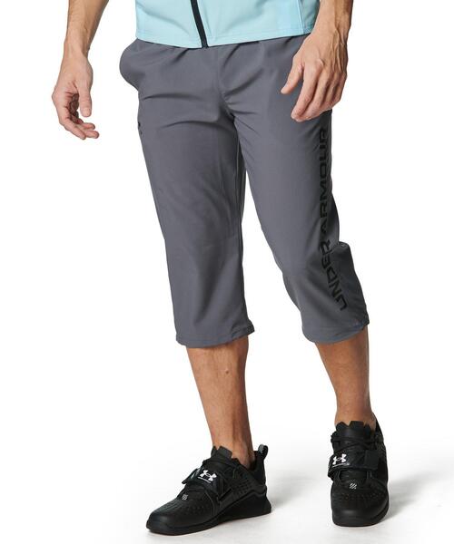 UNDER ARMOUR(アンダーアーマー)の「UAフレッシュウーブン 3/4パンツ(トレーニング/メンズ)(その他パンツ・メンズ・グレー×ホワイト・XL/L/M/S/2XL/3XL)」の1枚目の写真