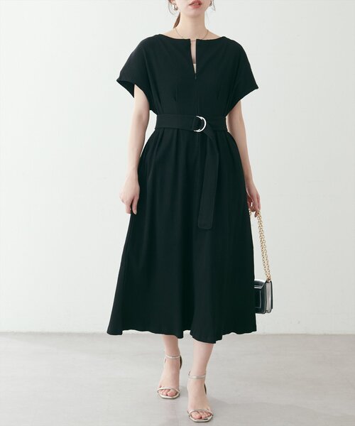 natural couture（ナチュラルクチュール）の「【mamamo】テレコリブZIPあき2wayワンピース（ワンピース・レディース・ピンク/アイボリー/チャコールグレー/ブラック・FREE）」の2枚目の写真