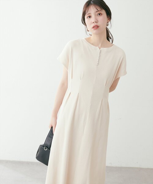 セール】【mamamo】テレコリブZIPあき2wayワンピース（ワンピース