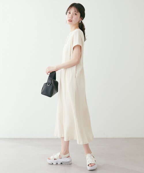 ママ！！ セール】【mamamo】テレコリブZIPあき2wayワンピース（ワンピース