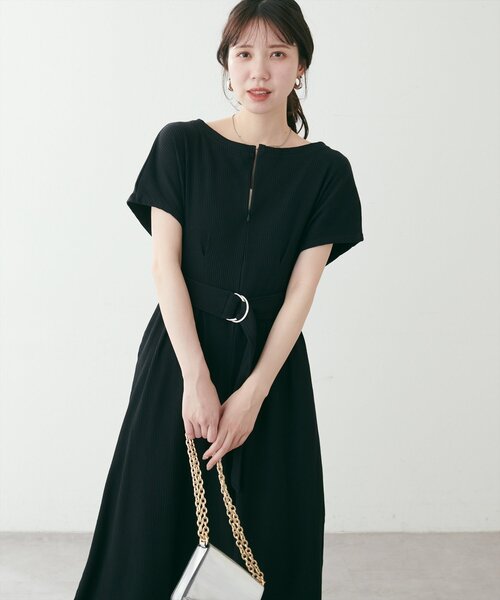 natural couture（ナチュラルクチュール）の「【mamamo】テレコリブZIPあき2wayワンピース（ワンピース・レディース・ピンク/アイボリー/チャコールグレー/ブラック・FREE）」の12枚目の写真