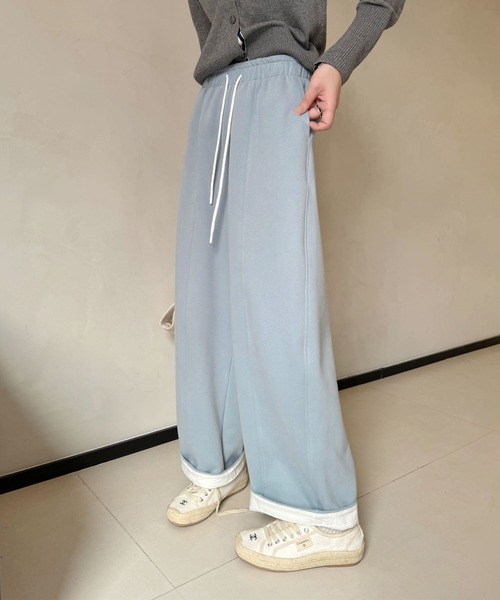 aimoha(アイモハ)の「ワイドスウェットパンツ(スウェットパンツ・レディース・ベージュ/ネイビー/ピンク/ブルー/杢グレー/バーガンディー・MEDIUM/LARGE)」の14枚目の写真