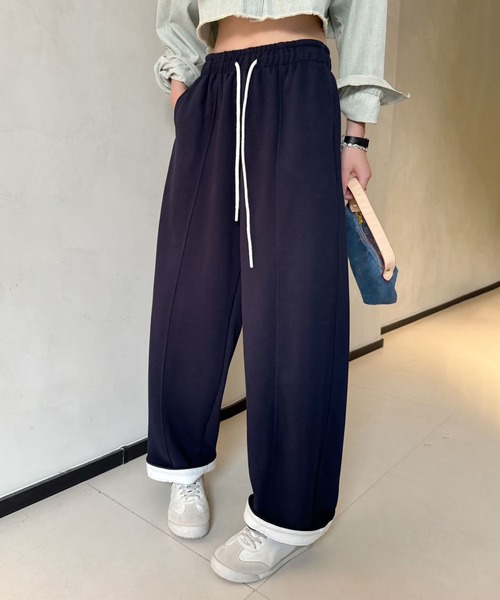 aimoha(アイモハ)の「ワイドスウェットパンツ(スウェットパンツ・レディース・ベージュ/ネイビー/ピンク/ブルー/杢グレー/バーガンディー・MEDIUM/LARGE)」の12枚目の写真