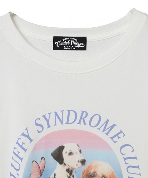 Candy Stripper（キャンディストリッパー）の「FLUFFY CLUB BIG Tシャツ（Tシャツ/カットソー・レディース・オフホワイト/ブルー/ブラック/ピンク・FREE）」の6枚目の写真