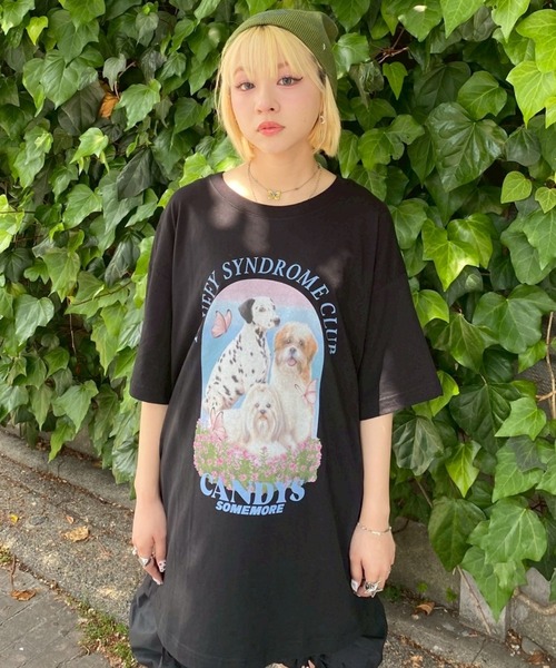 Candy Stripper（キャンディストリッパー）の「FLUFFY CLUB BIG Tシャツ（Tシャツ/カットソー・レディース・オフホワイト/ブルー/ブラック/ピンク・FREE）」の10枚目の写真