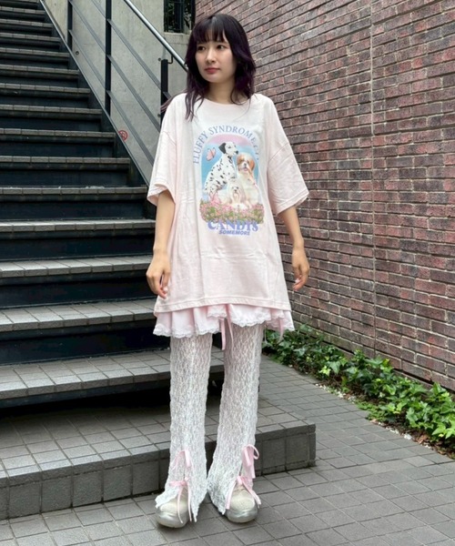 Candy Stripper（キャンディストリッパー）の「FLUFFY CLUB BIG Tシャツ（Tシャツ/カットソー・レディース・オフホワイト/ブルー/ブラック/ピンク・FREE）」の20枚目の写真