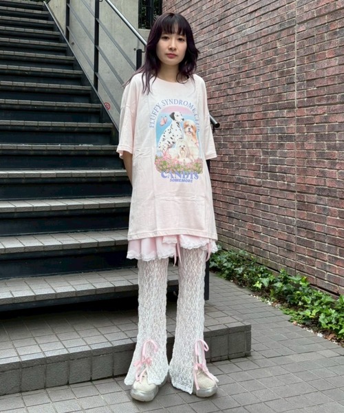 Candy Stripper（キャンディストリッパー）の「FLUFFY CLUB BIG Tシャツ（Tシャツ/カットソー・レディース・オフホワイト/ブルー/ブラック/ピンク・FREE）」の21枚目の写真