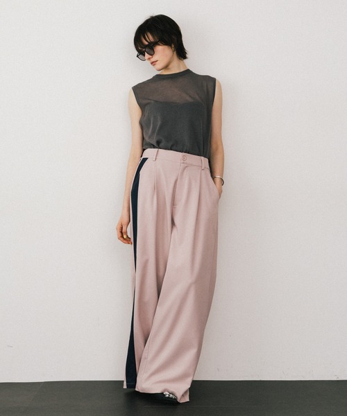 LA BELLE ETUDE（ラベルエチュード）の「アシメサイドラインデザインパンツ（その他パンツ・レディース・ブラウン/ピンク/ブラック・0/1）」の4枚目の写真