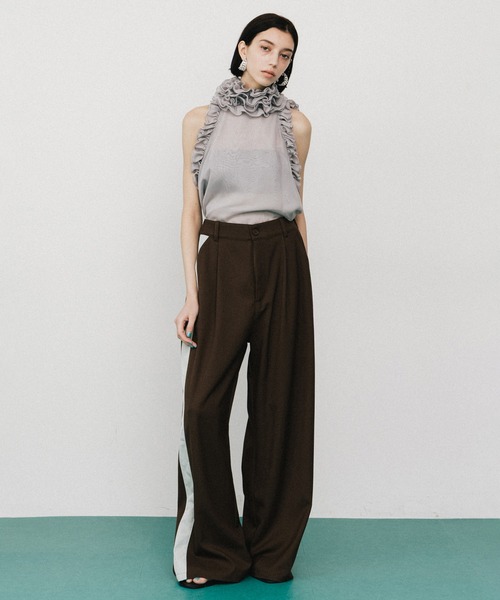 LA BELLE ETUDE（ラベルエチュード）の「アシメサイドラインデザインパンツ（その他パンツ・レディース・ブラウン/ピンク/ブラック・0/1）」の7枚目の写真