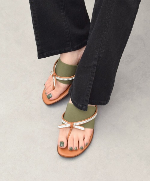 割引価格 セール】【ITALIAN SHOEMAKERS】ビジューストラップトング 靴